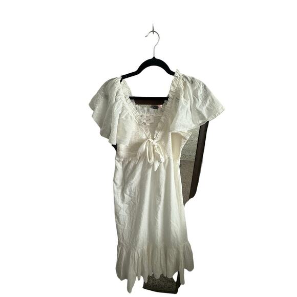 Cleobella Ashlyn Organic Cotton Dobby Midi Dress - White - Medium - Picture 5 of 6